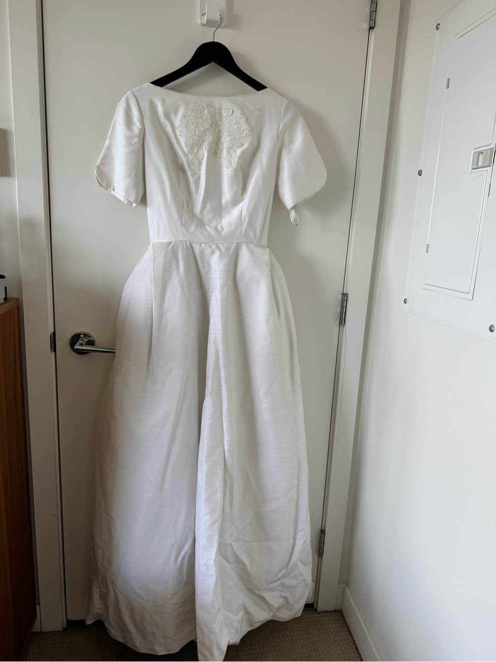 Vintage Silk Wedding Dress with Embroidered details